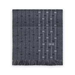 [크리스찬디올] 공용 CD 아이콘 스트라이프 울 머플러(차콜) 51E0002A1006 C888