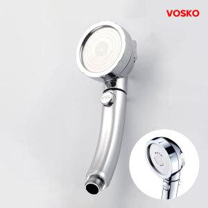보스코 3단 분사 크롬 샤워기 헤드 온오프 버튼 샤워헤드 수압상승 절수