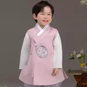 [보리보리/더예한복]QT916-분홍동하 남아한복 아동한복