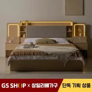 [특가]상일리베가구 호텔 아테네 LED 멀티수납 침대SET+독립매트 Q(퀸)