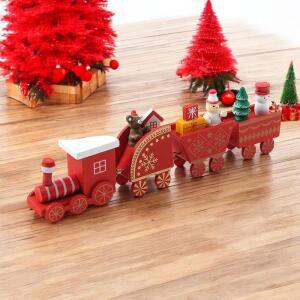 [HYIK99ZE_4B]징글벨 미니기차 원목 레드 미니어처