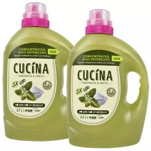 쿠치나 바질 3배 농축 주방세제 2.7L 2개