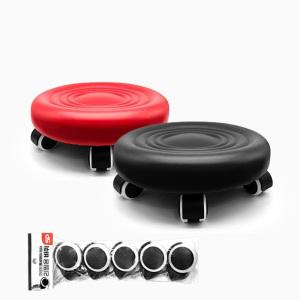 가오스 쿠션왕 이동식 작업의자 부드러운 무빙 동글뱅이 일반 바닥의자 + 바퀴5개 추가