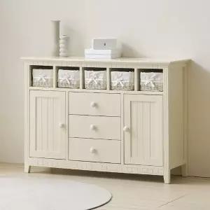 [밀키웨이] 아쿠아 원목도장 라탄 와이드 수납장