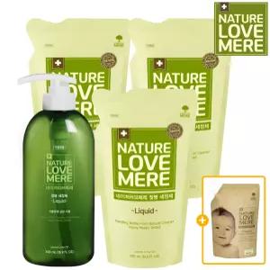 네이쳐러브메레 아기 젖병세정제 거품/액상 용기형 1개 + 리필형 3팩(GIFT) 세제 500ml 리필 (오리지널향)