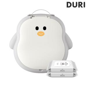 두리 펭귄 휴대용 아기변기+비데 물티슈 휴대 2팩