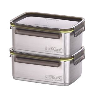 스텐락 국산 스텐밀폐용기 슈어 직사각 7호 2p세트