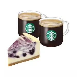 [스타벅스]아메리카노T2잔+블루베리마블치즈케이크
