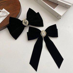 [신세계라이브쇼핑][옷자락] 여성 골드로즈 벨벳 리본 리본끈 포인트 머리핀
