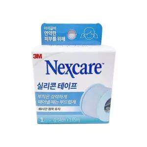 3M 넥스케어 실리콘 테이프 1인치 1롤 드레싱 고정 피부 통증 없음