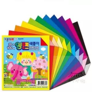 소망상점 100매 20색양면색종이 유아종이접기 색종이접기 색종이케이스