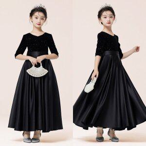 [삐삐네옷가게]여아 주니어 엘레강스 블랙 리본 드레스