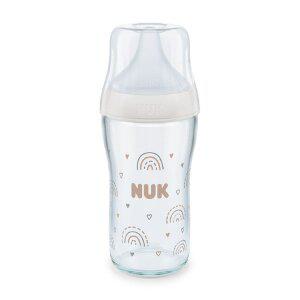 [누크] 퍼펙트매치 유리젖병 230ml 레인보우 (M젖꼭지포함)