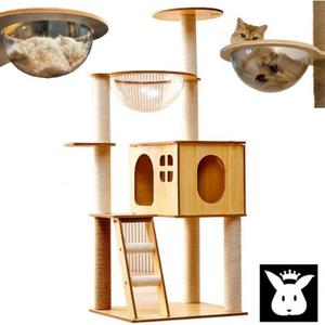 안전 캣타워 펫 먼치킨 미니 낮은 캣 워크 창문 폴 기둥 원목 소형 대형 고양이 풀옵션