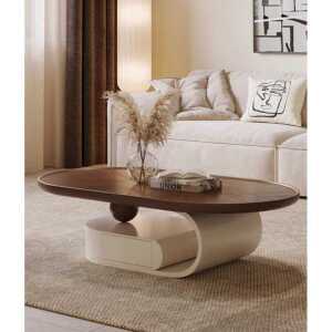 타원형 소파 테이블 우드 노르딕 거실 테이블 네추럴 가구