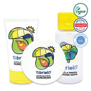 *브리엘  퀸즈랜드 썬크림 70ml+퀸즈랜드 썬팩트 15g+병풀 클렌징워터 250ml