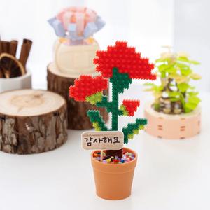 [문구티쳐] 민화샵 카네이션 디폼블럭 화분 만들기 DIY 간편한조립 꽃블록세트 가정의달 만들기수업 어버이날선물