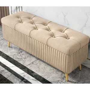 북부렵 현관 수납스툴 벤치형 벨벳골드 신발장 의자쇼파