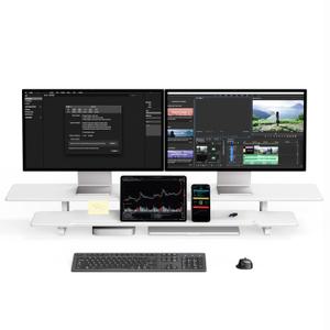 몽상컴퍼니 DM-118 가로길이 1180 mm 2단 와이드 모니터 받침대 32인치 모니터 듀얼 스탠드 높은 받침