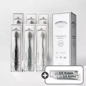 [디알해리스]영국왕실 납품 브랜드 디알해리스 클래식 초극세모 칫솔 1세트(6개입)+디알해리스 치약 60g...