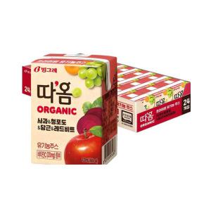 따옴 오가닉 주스 사과 & 청포도 & 당근 & 레드비트  120ml x 24개