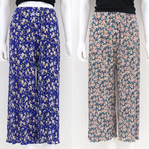 여성 주름 꽃바지 촌캉스 여름 와이드 밴딩 파자마 몸빼 바지