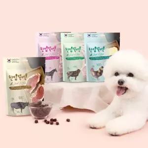 한입뚝딱 프리미엄 쫄깃 져키 큐브 강아지 육포 150g 3개