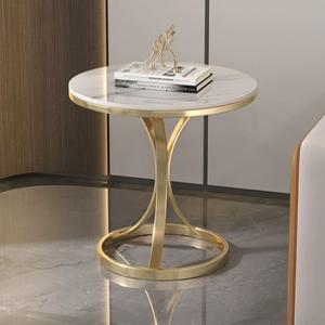 대리석 사이드 테이블 거실 철제프레임 보조 협탁 쇼파간이테이블 골드 원형