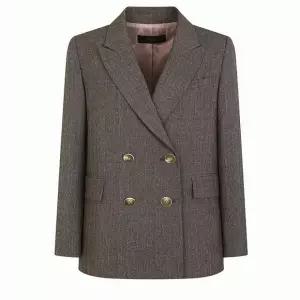 [더아이잗]더아이잗 레터링 자수 더블 체크 재킷_S IM3A0JK10