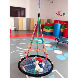 키즈펜션 실내 그네 놀이터 균형 매달리기 그물 로프