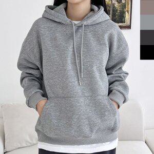 고품질 여자 오버핏 양털 기모 커플 후드티 1P 캐주얼 커플룩 커플룩티셔츠 남녀후드티 (WFHVXY3)