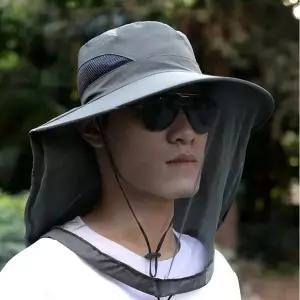 고품질 목그늘 방충모자 플랩 방충모 벌초 그물 망 모자 모기 그늘막모자 작업모자 (WFHVZD3)