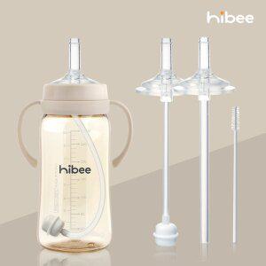 [하이비] 혼합형 젖병빨대 2단계 2P 더블하트 모윰 호환 아기 빨대컵