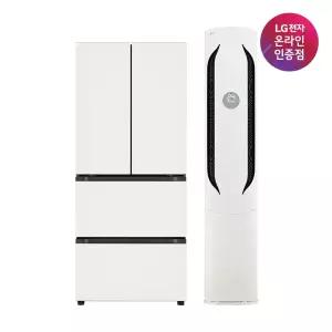 LG 오브제컬렉션 김치냉장고 위너 에어컨 싱글 (Z408MEEF23+FQ18HDWHY1) 402L+18형