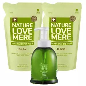 네이쳐러브메레 젖병세정제 거품형 용기1개+거품형 리필500ml 2팩