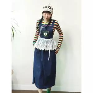 [앞머리]크로셰 니트 포인트 뒷밴딩 멜빵 데님 롱원피스n403_P391441393