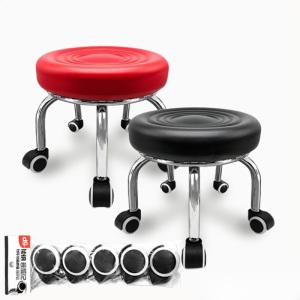 가오스 쿠션왕 이동식 작업의자 부드러운 무빙 동글뱅이 (롱사이즈)일반 의자 + 바퀴5개 추가