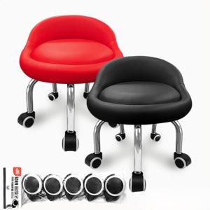 가오스 쿠션왕 이동식 작업의자 부드러운 무빙 동글뱅이 (롱사이즈)등받이의자 + 바퀴5개 추가