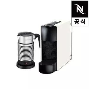 네스프레소 에센자 미니 C30 화이트 캡슐 커피머신 + 에어로치노4