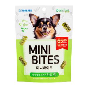 한입덴탈껌 미니바이츠 클로로필 SS 65개입 130g 포켄스 미니버전 덴티페어리 강아지 덴탈껌 개껌