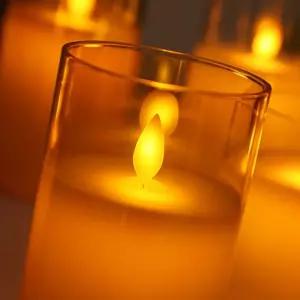 LED 캔들 무드등 10CM 브라운 양초 인테리어 침실