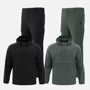 [세루빅스포츠]SS 나일론 스판 아노락 후드 반집업 자켓 카고 팬츠 상하세트