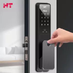 현대에이치티 푸시풀 무타공 지문인식 즉시잠김 디지털 도어락 TDL-P1102F