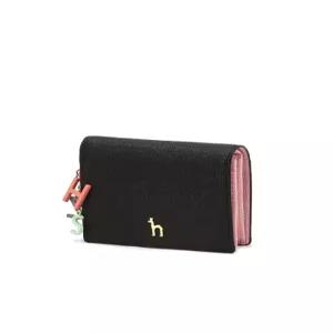헤지스 액세서리 25FW 블랙 퍼피장식 소가죽 반지갑 HIWA5F617BK