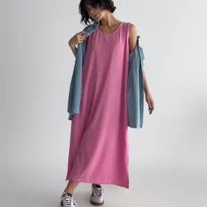 여자 홈웨어 바캉스룩 골지 빅사이즈 나시 롱원피스