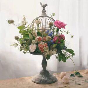 빈티지 새장 꽃스탠드 인테리어 소품 1. 소형 (17x17x50)