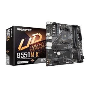 기가바이트 B550M K 마더보드, AMD AM4 Ryzen 5000 프로세서, Micro-ATX, DDR4, 듀얼 M.2, SATA 6Gb/s, Realtek GbE LAN, PCIe 4.0 지원