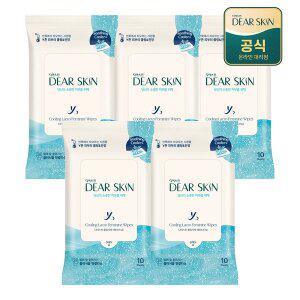 [깨끗한나라]디어스킨 쿨링 락토 페미닌 여성청결티슈 10매 x 5팩