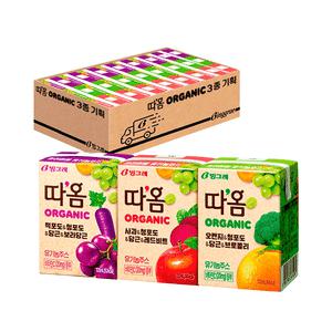 빙그레 따옴 오가닉 유기농주스 120ml 3종 각 8개씩  총24개 과일음료