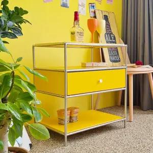 [채우리] 파이토 미드센츄리 모듈 2단 600 선반서랍 협탁 사이드테이블